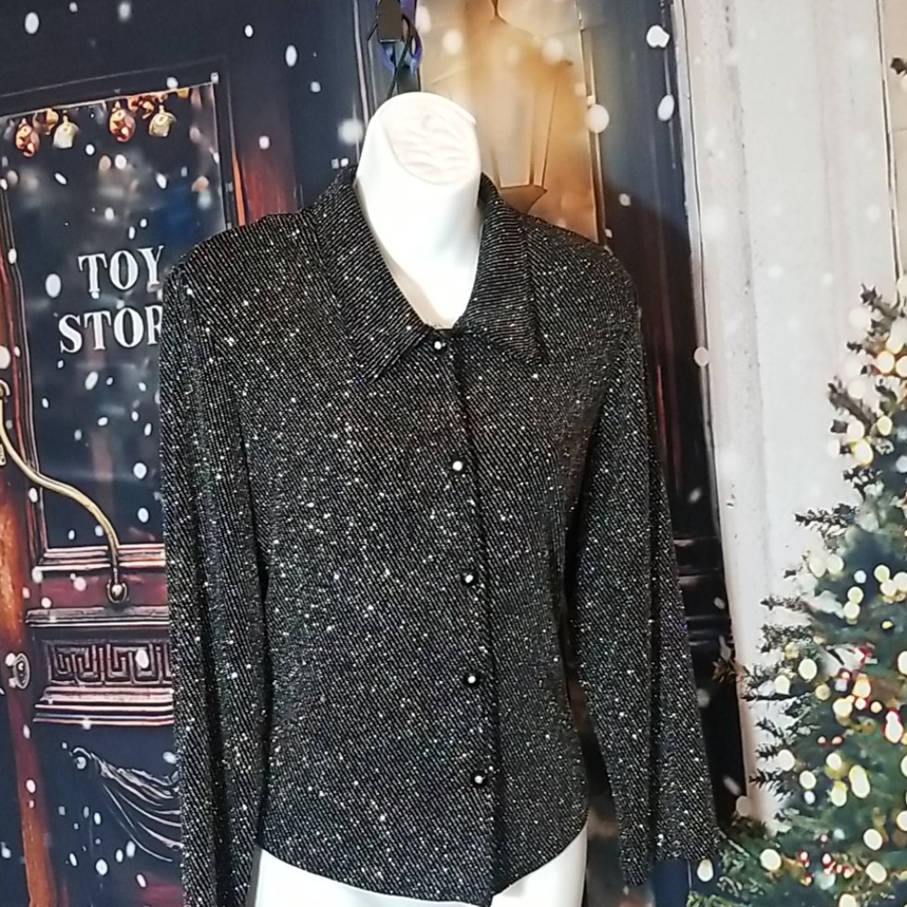 Vintage Ronnie Nicole by Ouida Multi-color sparkle jacket with open Back
